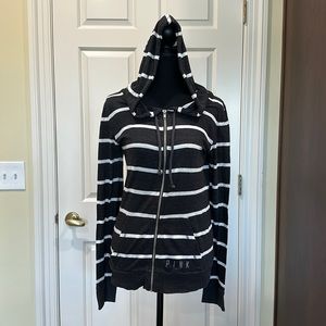 Love Pink, black and white light sweatshirt type jacket. Size S/P. Gently worn.